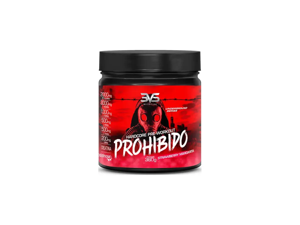 Pré Treino Prohibido 360g - Sabor Strawberry Margarita