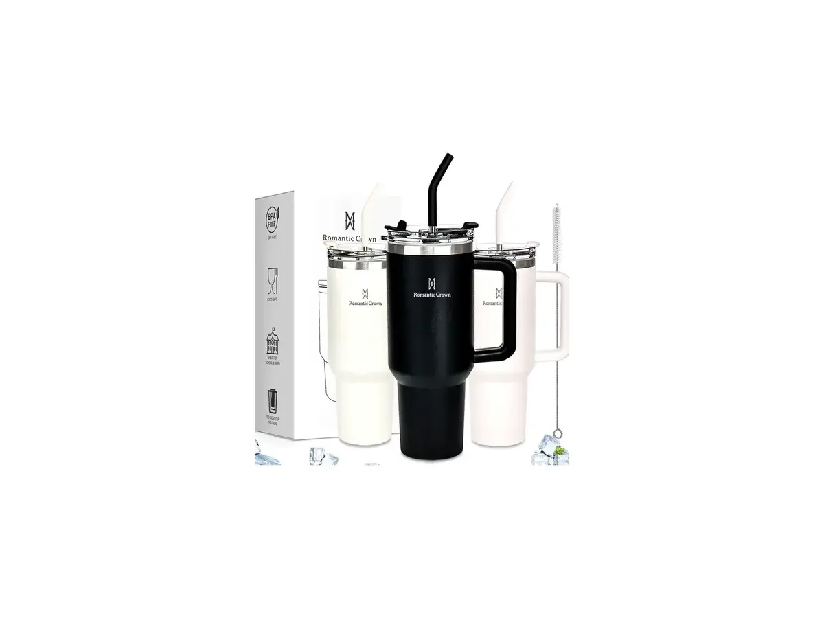 Copo Térmico Gigante 1,2l Inox Com Tampa E Canudo