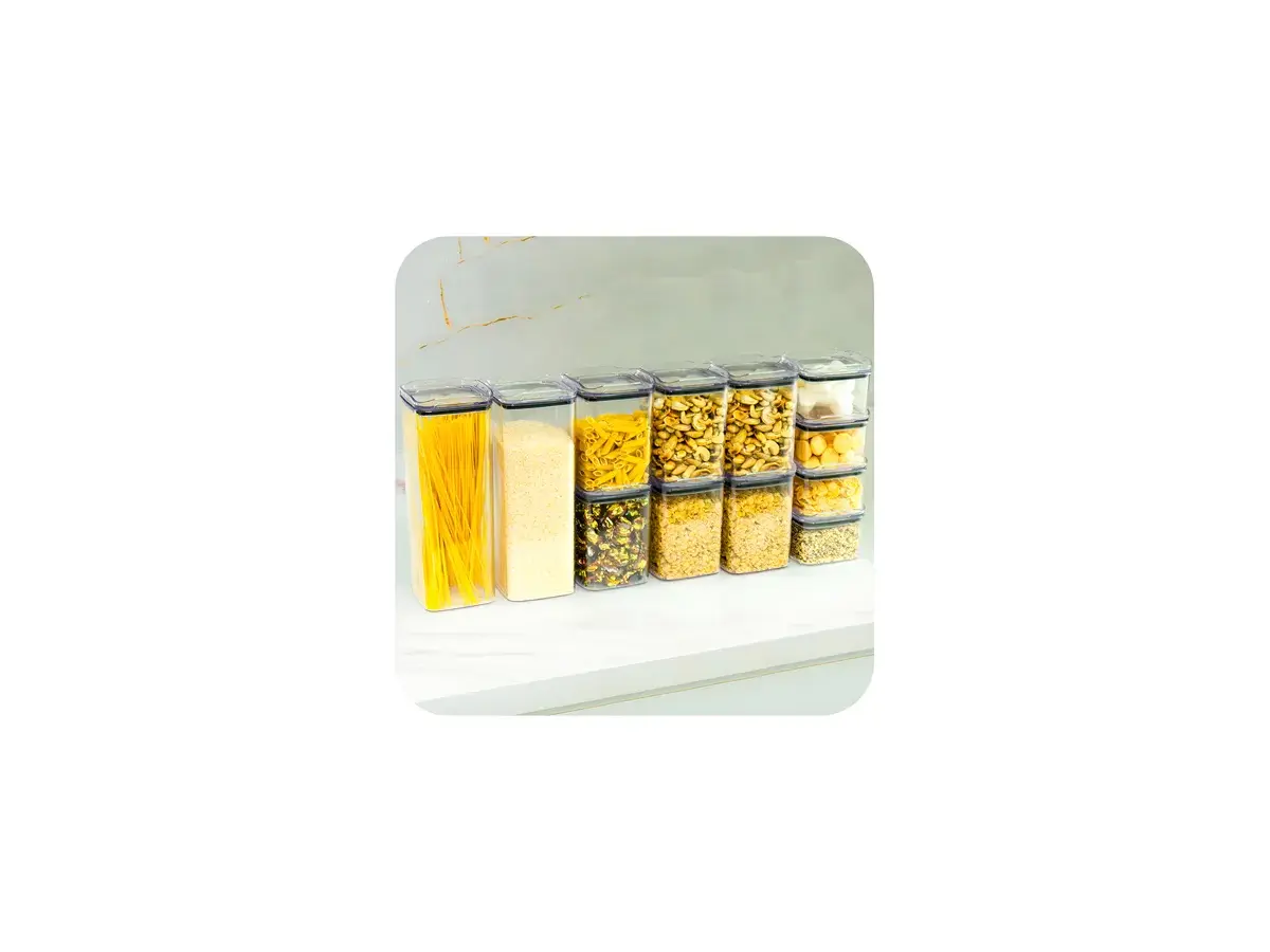 Kit 12 Potes Herméticos Porta Mantimentos Quadrado Transparente